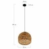Lampa sufitowa w stylu boho naturalny pleciony abażur hiacynt wodny 55873-017 DIJK